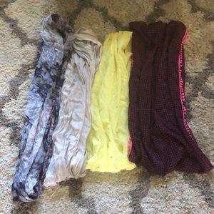 Lot of four infinity scarves aerie, express, aeo